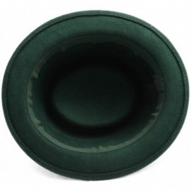 Fedoras Classic Porkpie Wool Felt Pork Pie Hat - Vert - CK12O0QF1LU $40.43