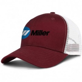 Baseball Caps Mens Miller-Electric- Baseball Caps Vintage Adjustable Trucker Hats Golf Caps - Burgundy-65 - C618ZLGAU5I $16.51