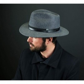 Fedoras Men's Classic Traveller III Wool Felt Fedora Hat Packable Water Repellent - Gris - CK1237YMQ1D $40.97