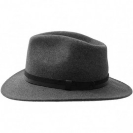 Fedoras Men's Classic Traveller III Wool Felt Fedora Hat Packable Water Repellent - Gris - CK1237YMQ1D $40.97