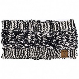 Cold Weather Headbands Winter Ear Bands for Women - Knit & Fleece Lined Head Band Styles - Black Speckled - CE18A7OOGYM $9.22