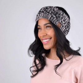 Cold Weather Headbands Winter Ear Bands for Women - Knit & Fleece Lined Head Band Styles - Black Speckled - CE18A7OOGYM $9.22