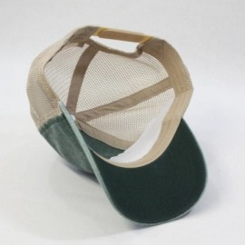 Baseball Caps Vintage Washed Cotton Soft Mesh Adjustable Baseball Cap - Dk Green/Dk Green/Khaki - CP12H3N2713 $8.02