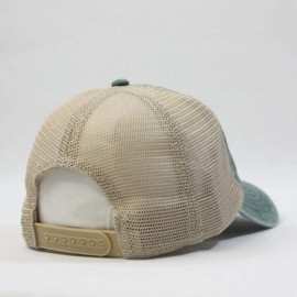 Baseball Caps Vintage Washed Cotton Soft Mesh Adjustable Baseball Cap - Dk Green/Dk Green/Khaki - CP12H3N2713 $8.02