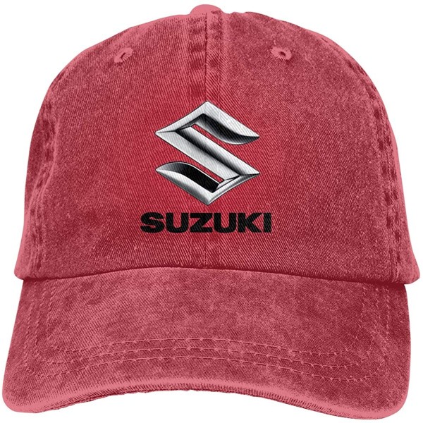 Baseball Caps Customized Suzuki Motorcycles Logo Fashion Baseball Caps for Man Black - Red - CL18STUMGRQ $11.14