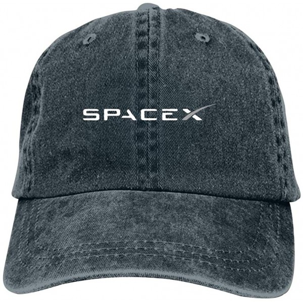 Baseball Caps SPACEX Double Buckle Adjustable Cowboy Personality Retro Cowboy Hat Navy - CA18QGE9K6X $22.64