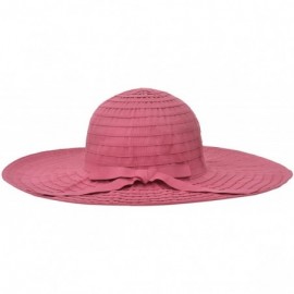 Sun Hats Womens SPF 50+ UV Sun Protective Wide Brim Sun Hat with Bow - Rose - CC18C6A0CC5 $11.52