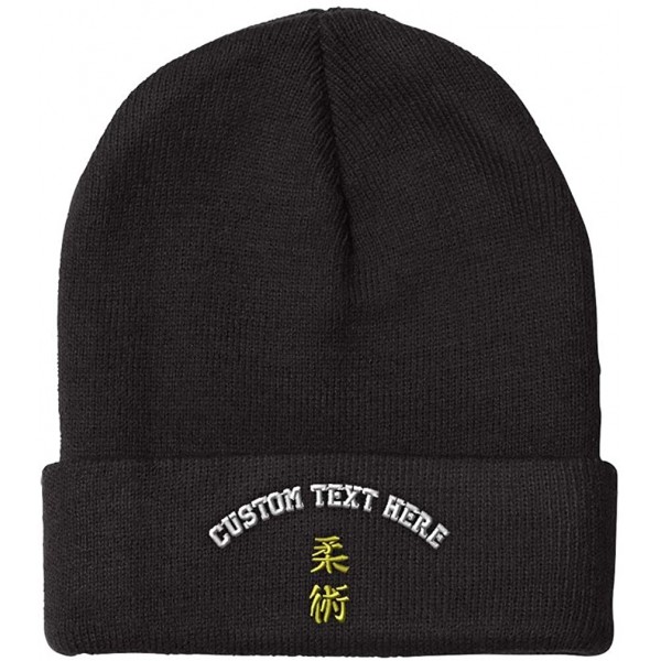 Skullies & Beanies Custom Beanie for Men & Women Jujitsu Embroidery Acrylic Skull Cap Hat - Black - C518ZS4046T $16.20