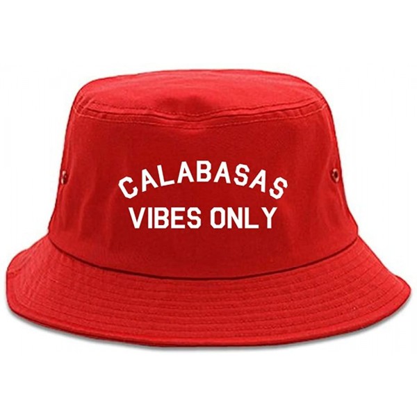 Bucket Hats Calabasas Vibes Only California Bucket Hat - Red - CD187ZR7NNZ $21.90