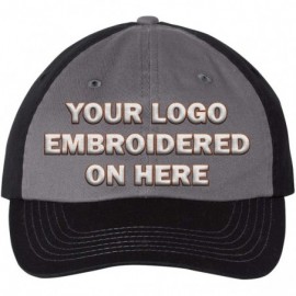 Baseball Caps Custom Dad Soft Hat Add Your Own Embroidered Logo Personalized Adjustable Cap - Charcoal / Black - C31953WOYUY ...