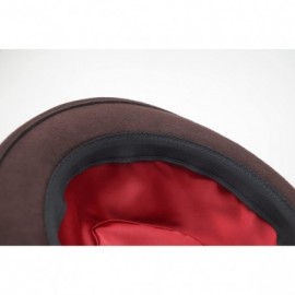 Fedoras Men's Wool Felt Winter Hat Short Brim Fedora Hat - Coffee - CS1898UNCYO $27.19