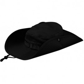 Baseball Caps Summerweight Wide Brim Boonie Tactical Hat - Black - CB12CTSJTIV $39.71