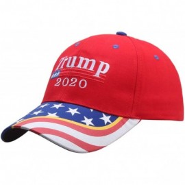Baseball Caps Keep America Great Again Cap Donald Trump 2020 Campaign MAGA Hat Adjustable Baseball Hat with USA Flag - Red3 -...