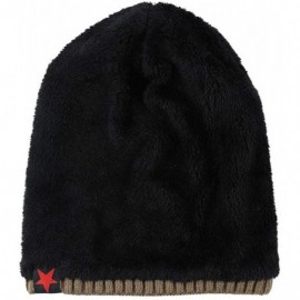 Skullies & Beanies Men Winter Skull Cap Beanie Large Knit Hat with Thick Fleece Lined Daily - N - Black - CD18ZGNUEO6 $14.62