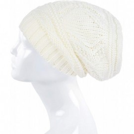 Skullies & Beanies Knit Slouchy Oversized Soft Warm Winter Beanie Hat - Ivory - C612MRKZJ5X $12.45