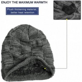 Skullies & Beanies Men Women Slouchy Thick Beanie Warm Knitted Hat Ladies Winter Loose Knit Ski Cap - Gray - CW18K0NYCDR $10.63