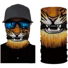 Balaclavas Cool Wolf Lion Print Bandana Balaclava Face Mask Neck Gaiter Scarf Headband for Men Women - Tiger - CY197XLTGYG $1...