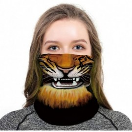 Balaclavas Cool Wolf Lion Print Bandana Balaclava Face Mask Neck Gaiter Scarf Headband for Men Women - Tiger - CY197XLTGYG $1...