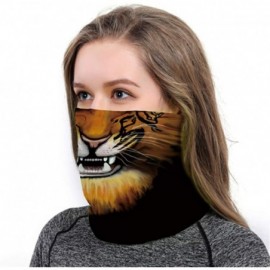 Balaclavas Cool Wolf Lion Print Bandana Balaclava Face Mask Neck Gaiter Scarf Headband for Men Women - Tiger - CY197XLTGYG $1...