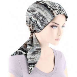 Skullies & Beanies Chemo Fashion Scarf Easy Tie Padded Cotton Lined Turban Hat Headwear for Cancer - 08- Cape Cod Gray (Chiff...