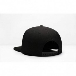 Baseball Caps Black Mustang Cobra Snapback Flat Baseball Cap Men's Adjustable - Black - CA18O9T23KK $13.55