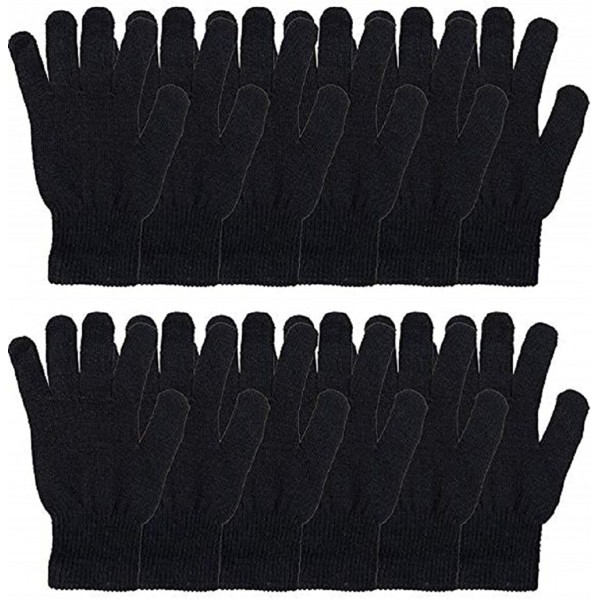 Skullies & Beanies Winter Beanies & Gloves For Men & Women- Warm Thermal Cold Resistant Bulk Packs - 12 Pairs Solid Black - C...