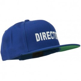 Baseball Caps Director Embroidered Flat Bill Cap - Royal - CF11V0OG777 $24.96