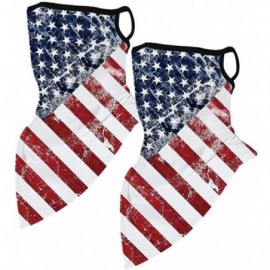 Balaclavas Men Women American Flag Face Scarf Bandana Ear Loops Face Balaclava Neck Gaiters for Dust Mask - CS198RQDK84 $18.16