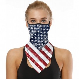 Balaclavas Men Women American Flag Face Scarf Bandana Ear Loops Face Balaclava Neck Gaiters for Dust Mask - CS198RQDK84 $18.16