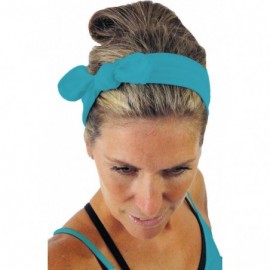 Headbands Removable Bow Training Headband - No Slip - No Sweat- Laguna Blue Turquoise - Laguna Blue Turquoise - CA12I8WP8XH $...