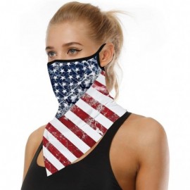 Balaclavas Men Women American Flag Face Scarf Bandana Ear Loops Face Balaclava Neck Gaiters for Dust Mask - CS198RQDK84 $18.16
