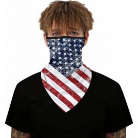 Balaclavas Men Women American Flag Face Scarf Bandana Ear Loops Face Balaclava Neck Gaiters for Dust Mask - CS198RQDK84 $18.16