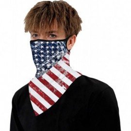 Balaclavas Men Women American Flag Face Scarf Bandana Ear Loops Face Balaclava Neck Gaiters for Dust Mask - CS198RQDK84 $18.16