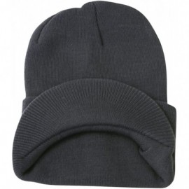 Skullies & Beanies Cuff Visor Winter Beanie - Dark Grey - CP110SBJ21B $8.16