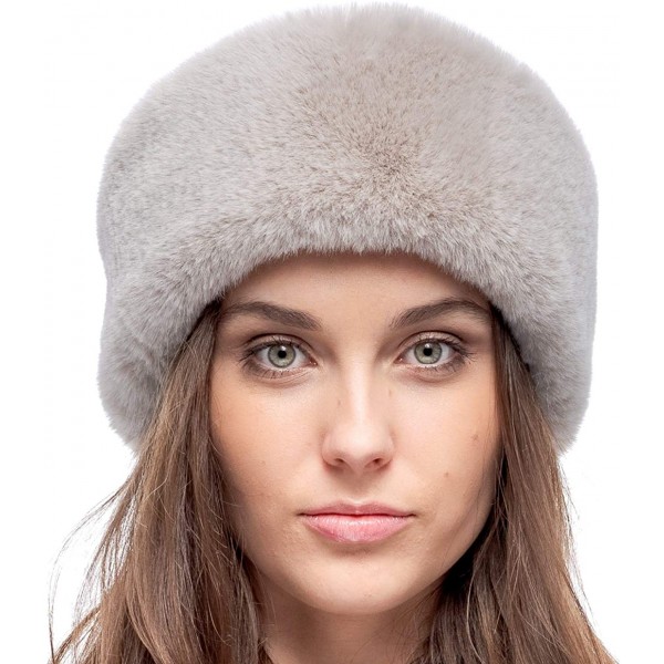 Cold Weather Headbands Womens Faux Fur Ear Warmer - Soft Velvet Fur - Chic Winter Headband - Grey Rabbit - C718AUTZ6RY $15.65