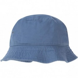 Bucket Hats 100% Cotton Bucket Hat for Men- Women- Kids - Summer Cap Fishing Hat - Light Blue - CW18H2UKS9S $10.87