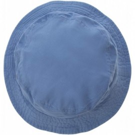 Bucket Hats 100% Cotton Bucket Hat for Men- Women- Kids - Summer Cap Fishing Hat - Light Blue - CW18H2UKS9S $10.87
