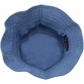 Bucket Hats 100% Cotton Bucket Hat for Men- Women- Kids - Summer Cap Fishing Hat - Light Blue - CW18H2UKS9S $10.87