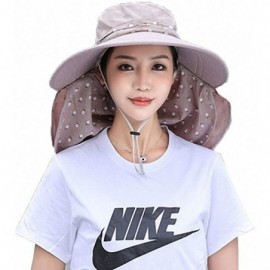 Sun Hats Women's UPF+50 Sun Visor Detachable Flap Hat Foldable Wide Brimmed UV Protection Hat - Khaki - CQ18R4EZ2I3 $11.27