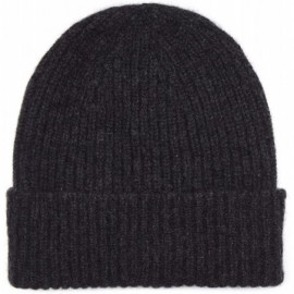 Skullies & Beanies 100% Cashmere Beanie Hat in 3ply- Made in Scotland - Charcoal - CY118AE8XC1 $35.06