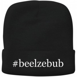 Skullies & Beanies Beelzebub - Adult Hashtag Comfortable Fleece Lined Beanie - Black - CR18OW4H9YI $44.91
