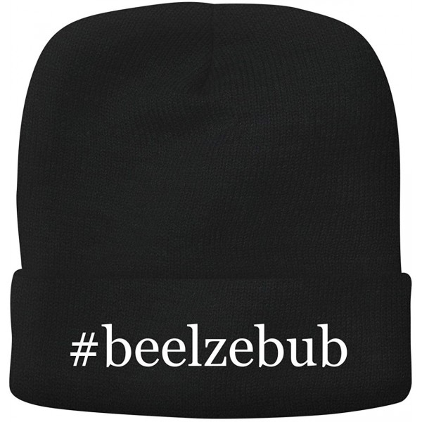 Skullies & Beanies Beelzebub - Adult Hashtag Comfortable Fleece Lined Beanie - Black - CR18OW4H9YI $26.84