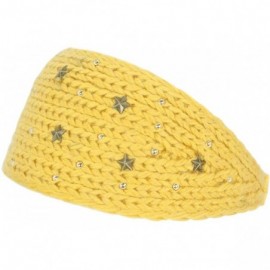 Headbands Women's Winter Knit Headband - Star - Yellow - CL1207B0ESB $10.63