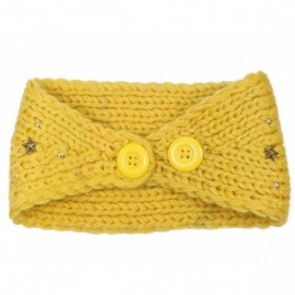 Headbands Women's Winter Knit Headband - Star - Yellow - CL1207B0ESB $10.63