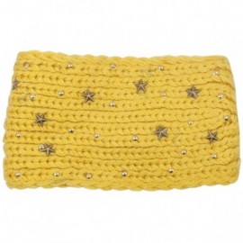 Headbands Women's Winter Knit Headband - Star - Yellow - CL1207B0ESB $10.63