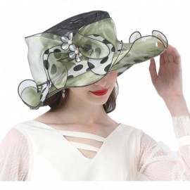 Sun Hats Women's Church Derby Tea Party Wedding Hat Polka Dot - Olive Green - C619443LDRA $19.77