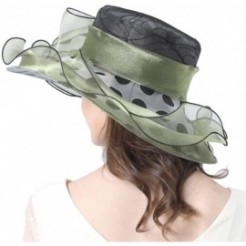 Sun Hats Women's Church Derby Tea Party Wedding Hat Polka Dot - Olive Green - C619443LDRA $19.77