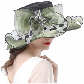 Sun Hats Women's Church Derby Tea Party Wedding Hat Polka Dot - Olive Green - C619443LDRA $19.77