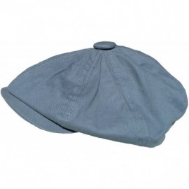 Newsboy Caps 8/4 Apple Jack Cap Washed 100% Cotton Newsboy Hat - Grey Blue - C412EXYHK8Z $19.99