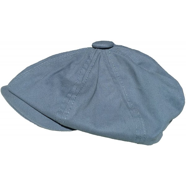 Newsboy Caps 8/4 Apple Jack Cap Washed 100% Cotton Newsboy Hat - Grey Blue - C412EXYHK8Z $19.99